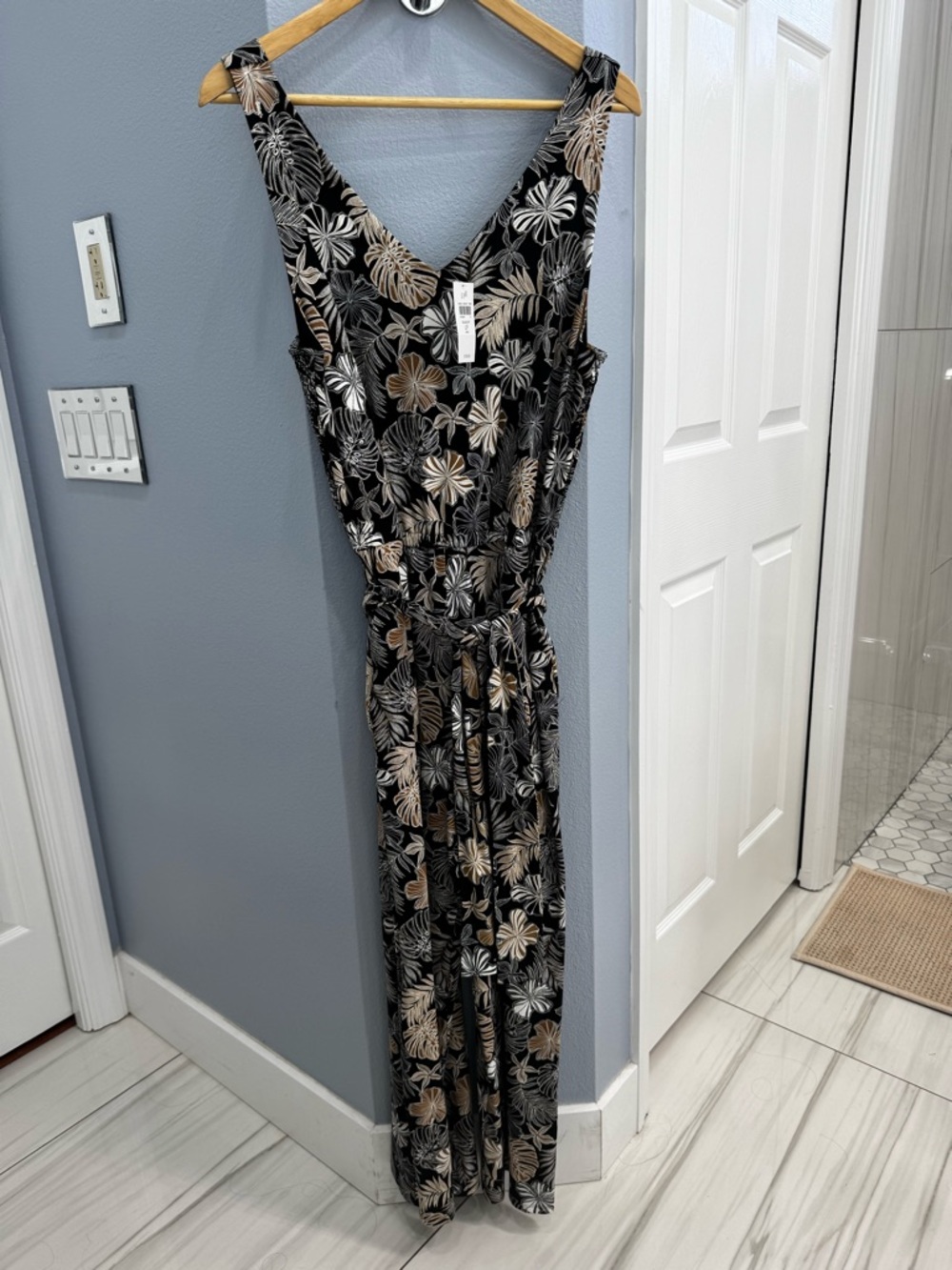 J.Jill Wearever Collection Floral V-Neck Jumpsuit